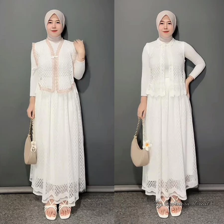 Naomi Vest Set-Set Blazer Wanita-Vest Outer Set - Setelan Rok Wanita-Vest Wanita- One Set Skirt-Maxi Skirt Set-Setelan Rok Panjang