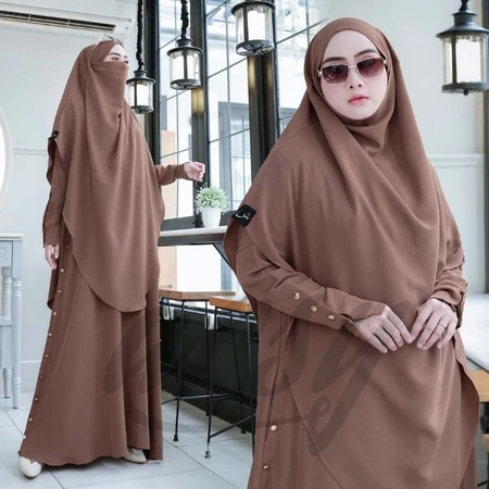HANIFA SYAR’I MADAME ANTI UV BAJU UMROH HAJI PENGAJIAN BUSANA MUSLIMAH SYARI MUSLIM GAMIS ANTI UV FRENCH KHIMAR ANTI UV BY ARSY HIJAB