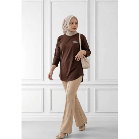 Queentara Blouse Lengan 7/8 Bordir | Atasan Wanita Kekinian | Kaos Atasan Wanita | #333 - Image 4